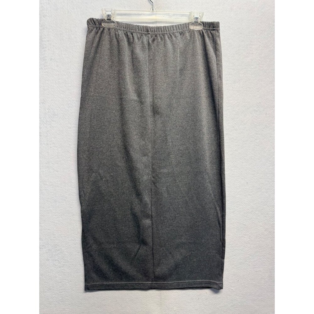 Gray Elastic Waist Knee-Length Pencil Skirt By Bentley Medium